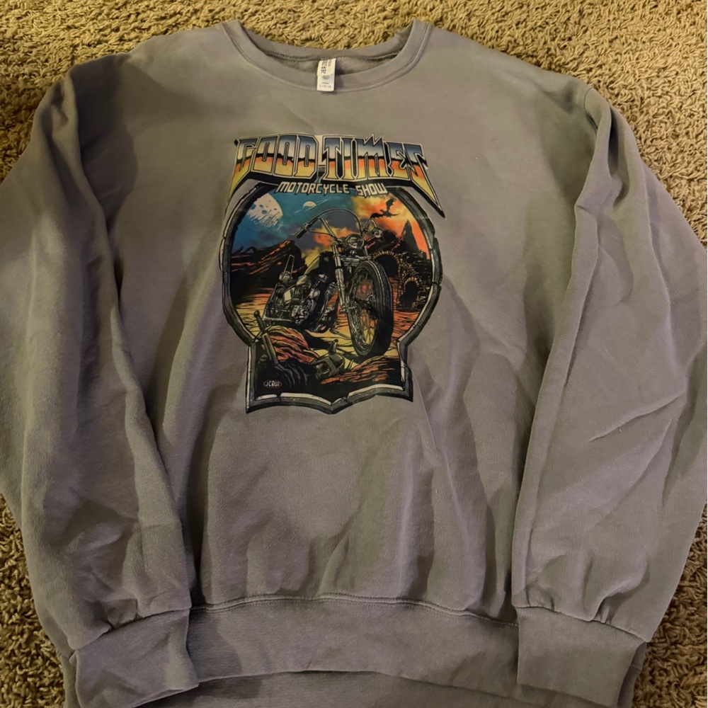 Jerzees Gray Motorcycle Show Sweatshirt